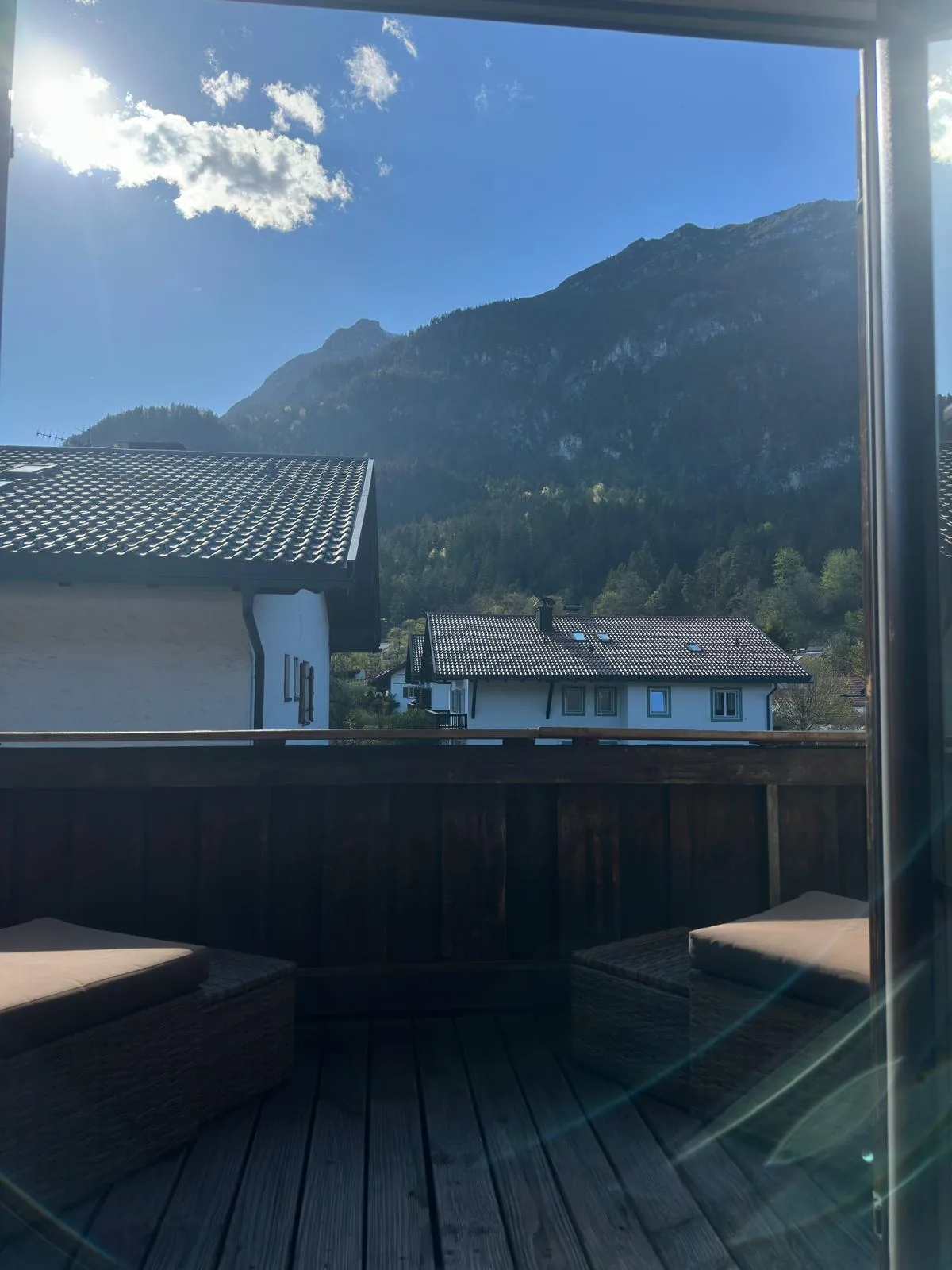 Balkon der Ferienwohnung Königstandblick mit Bergblick