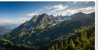 Alpengipfel über einem weiten Tal
